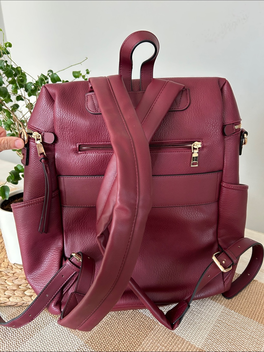 Poppy & Peonies Commuter Backpack in Berry EUC - Picture 5 of 7